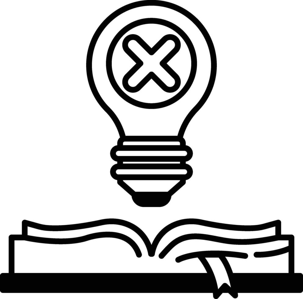 light bulb is shown with an X over it vector