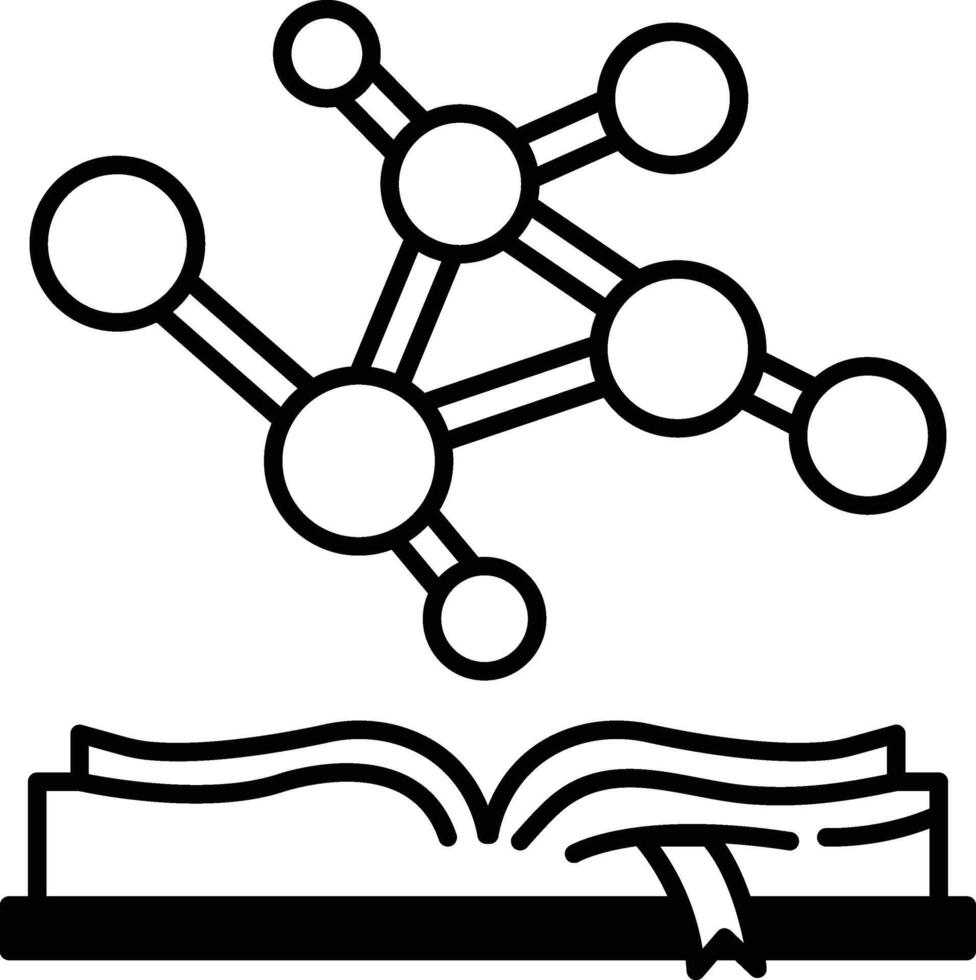 book with a molecule drawing on the cover vector