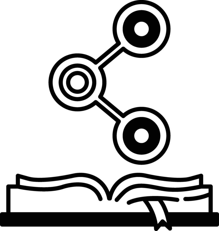 book with a ribbon and three circles on the cover vector