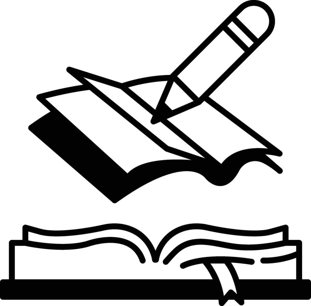 pencil is writing on a book vector