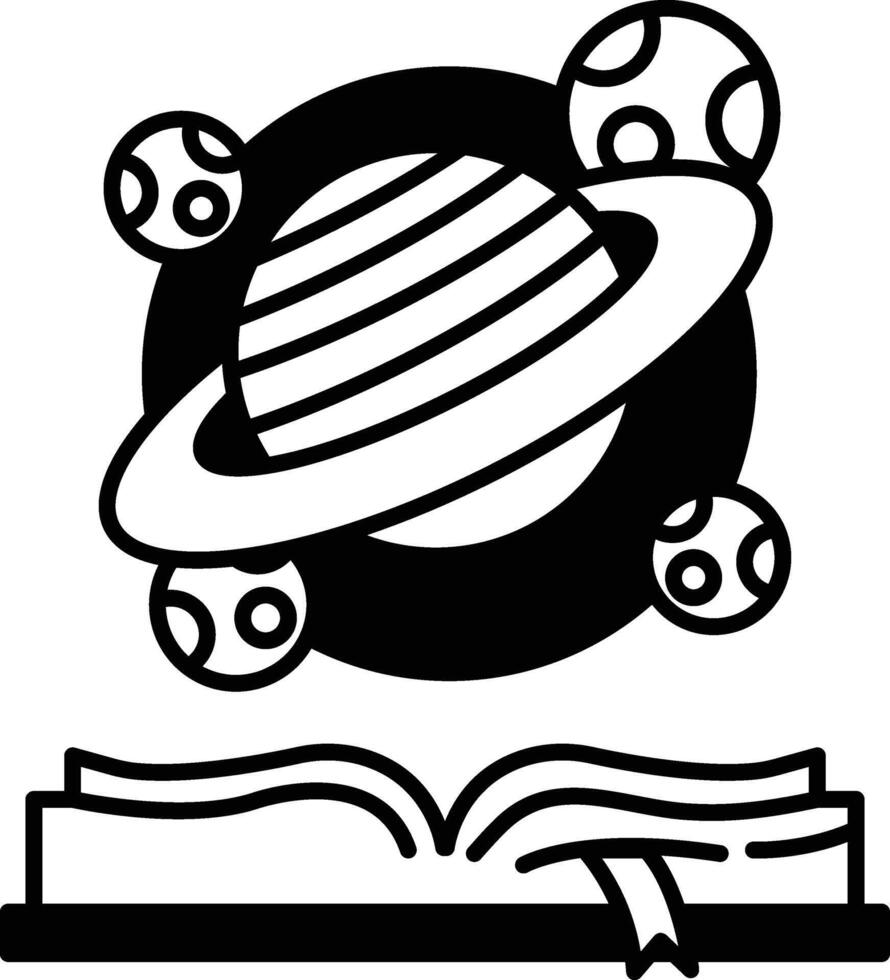book with a colorful illustration of a planet and a book cover vector