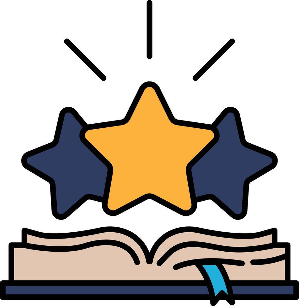 A book with three stars on it vector