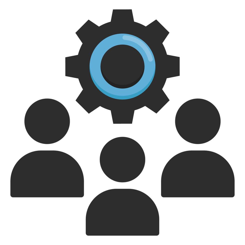Teamwork management icon isolated on white background. vector