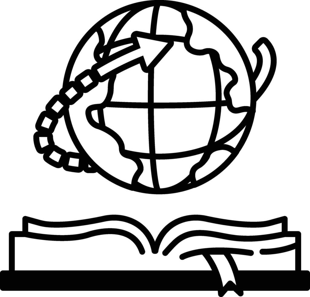 book with a globe on top of it vector