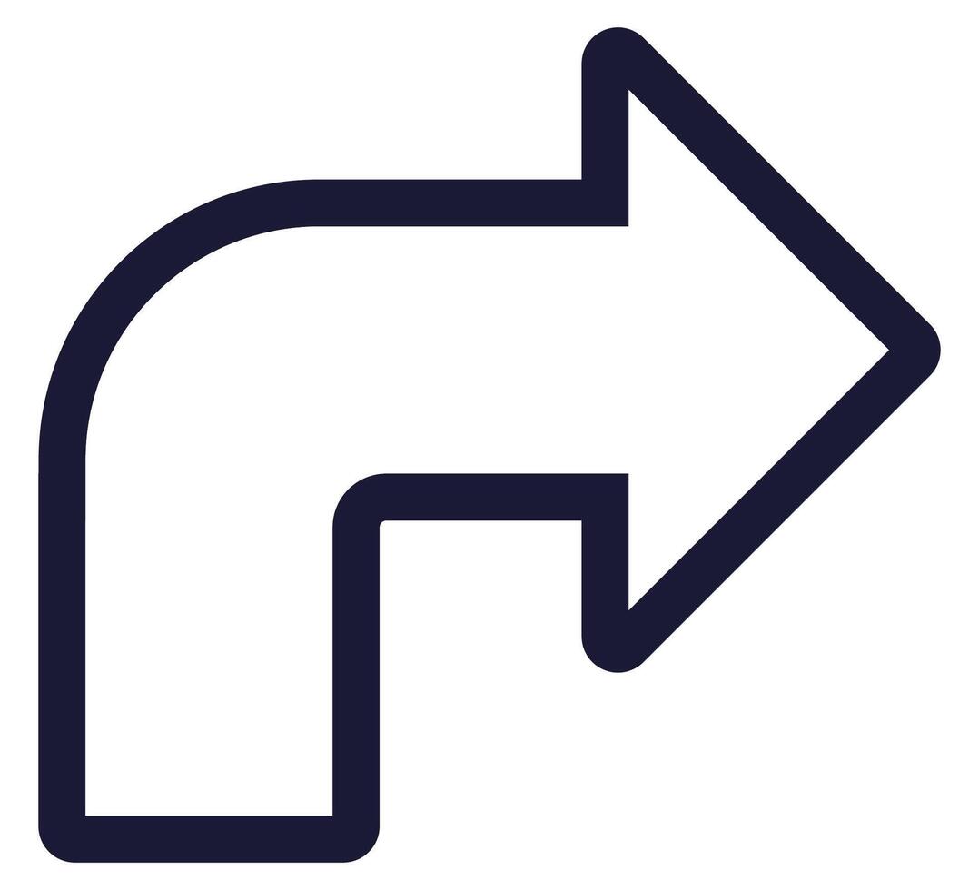 Turn right outline icon isolated on white background. vector