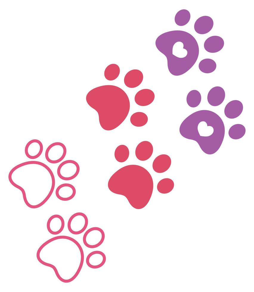 Hand drawn paw print icon isolated on white background. vector