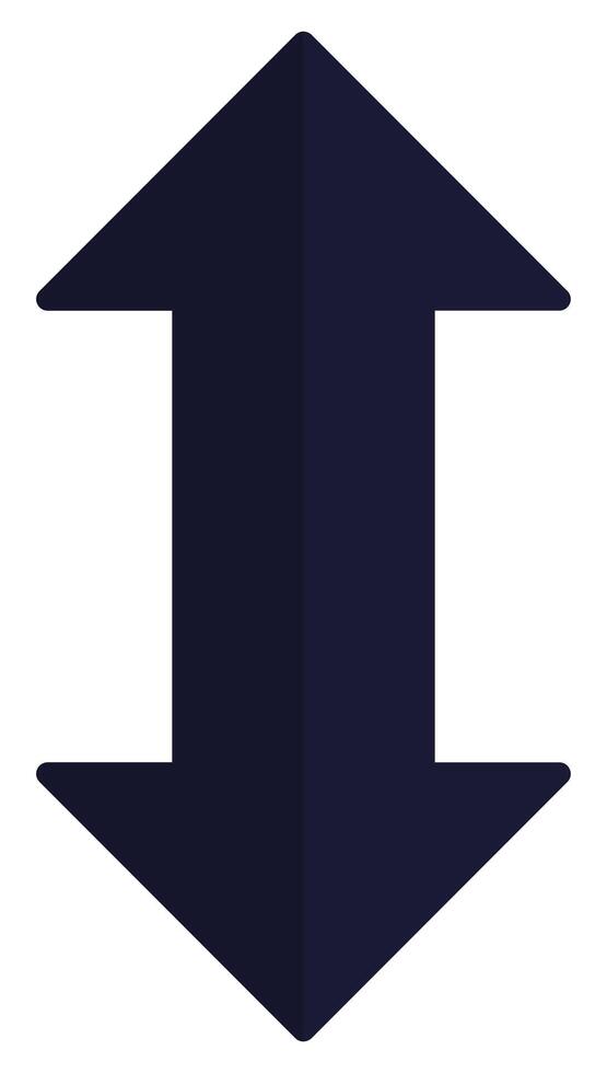 Vertical arrow icon isolated on white background. vector