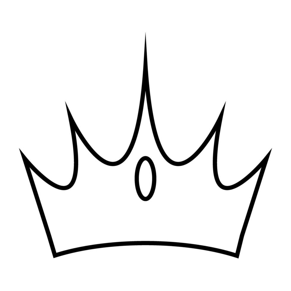 Crown icon. Black and white crown icon isolated on white background. vector