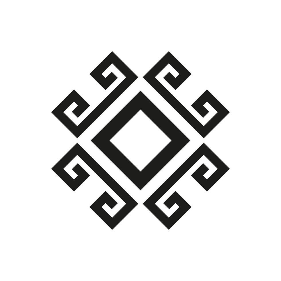 Geometric ornamental pattern. illustration in black and white colors. vector