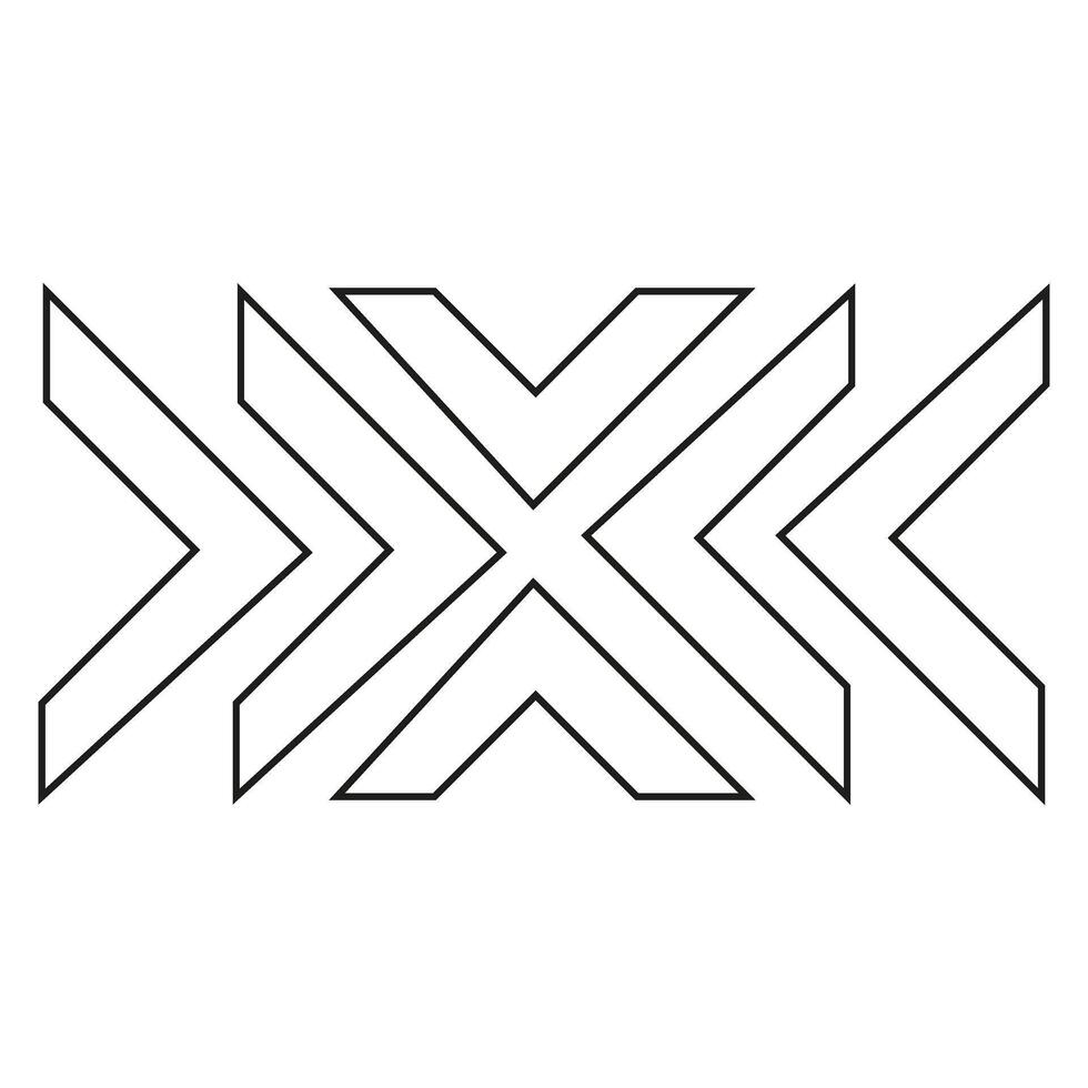 black and white arrows icon isolated on white background. Line art. vector