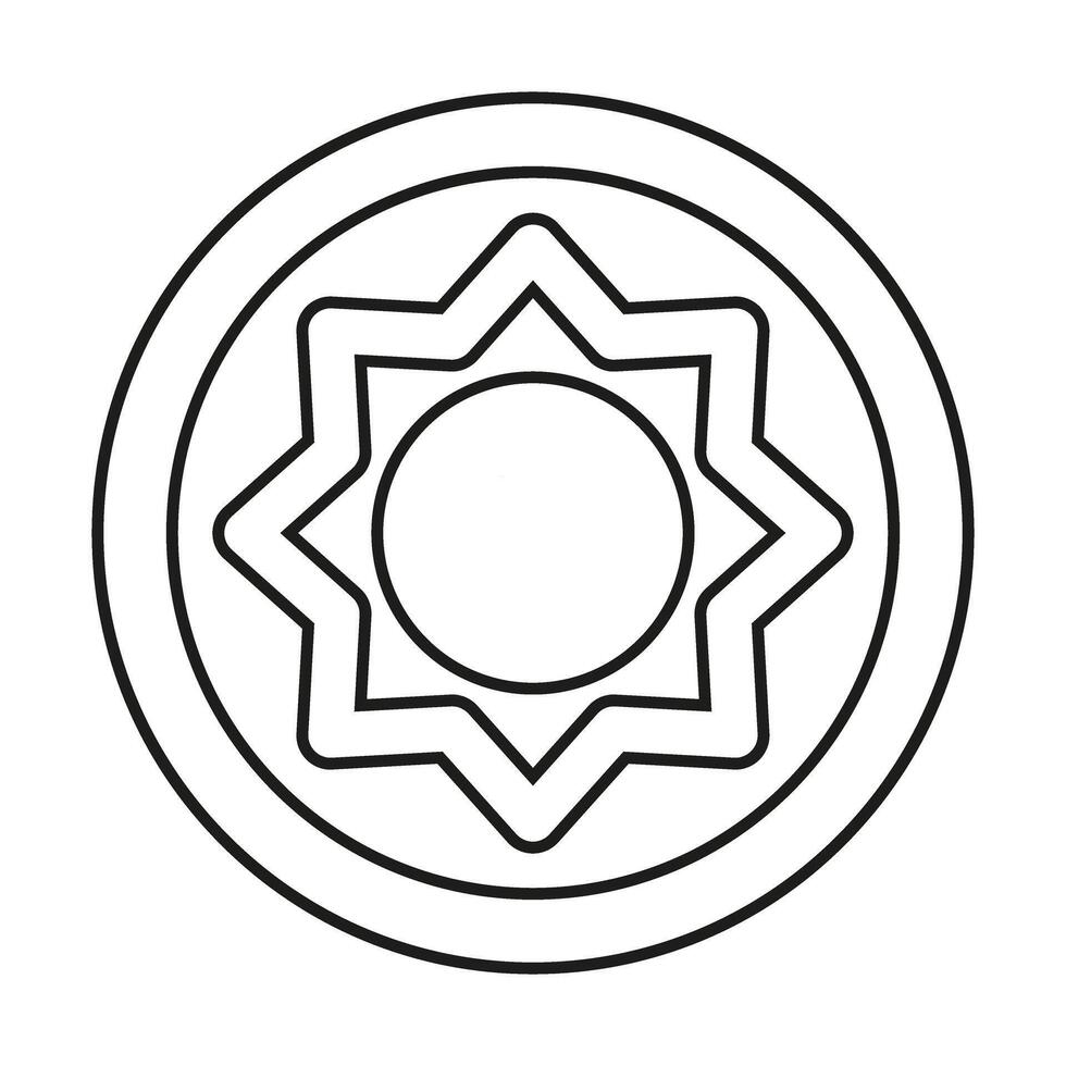 Sun icon. Outline icon for web design isolated on white background vector