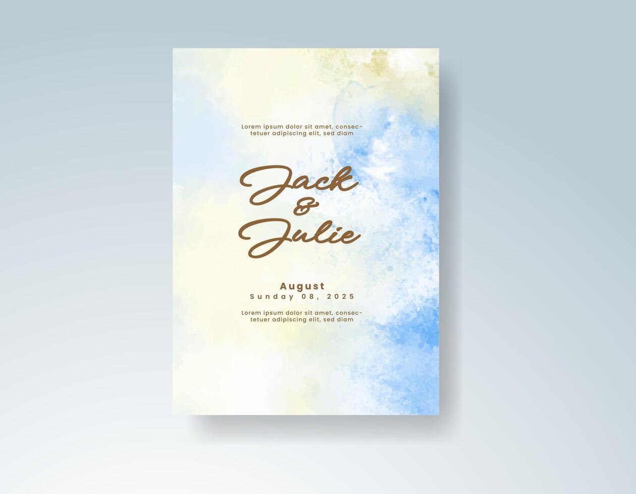 Greenery save the date card with gentle brushwork vector