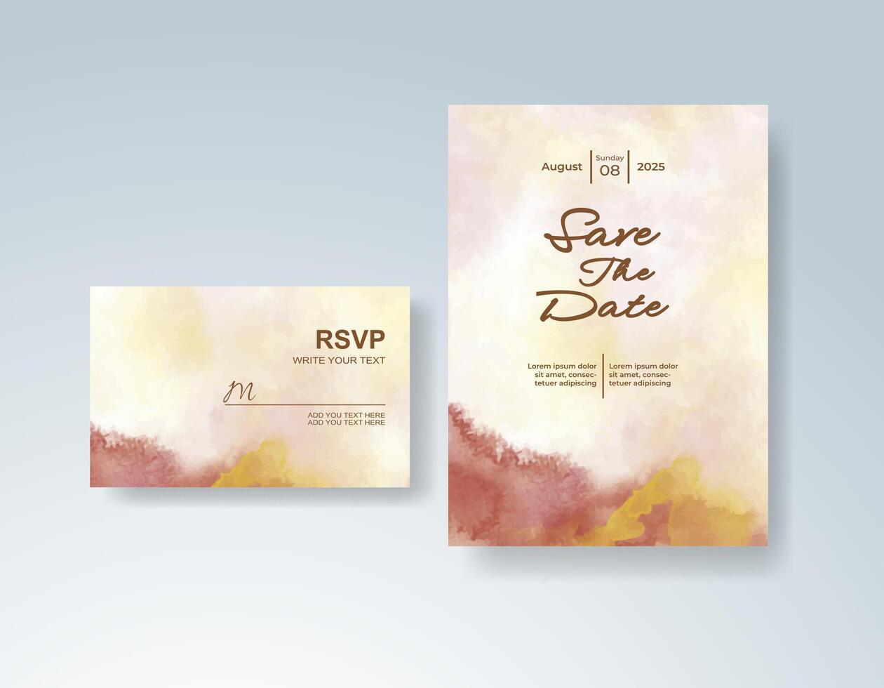 Romantic RSVP card with gentle brushwork vector