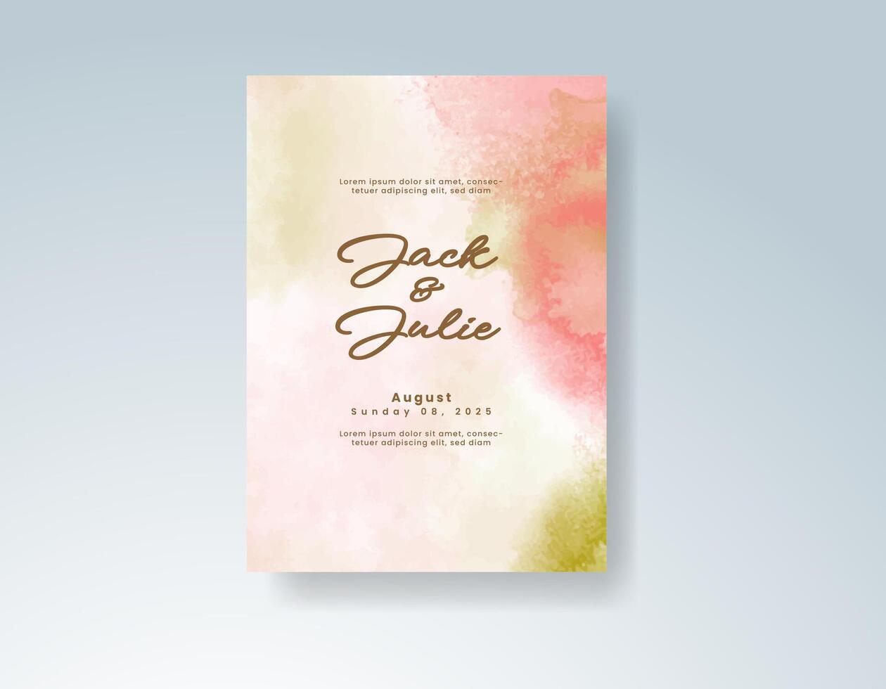 Boho RSVP card with gentle brushwork vector