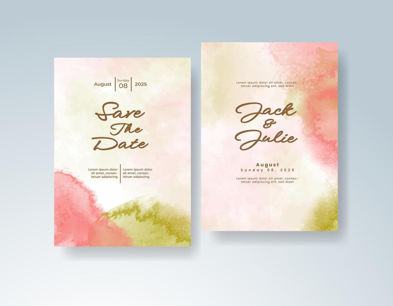 Minimalist invitation template with artistic brush strokes vector