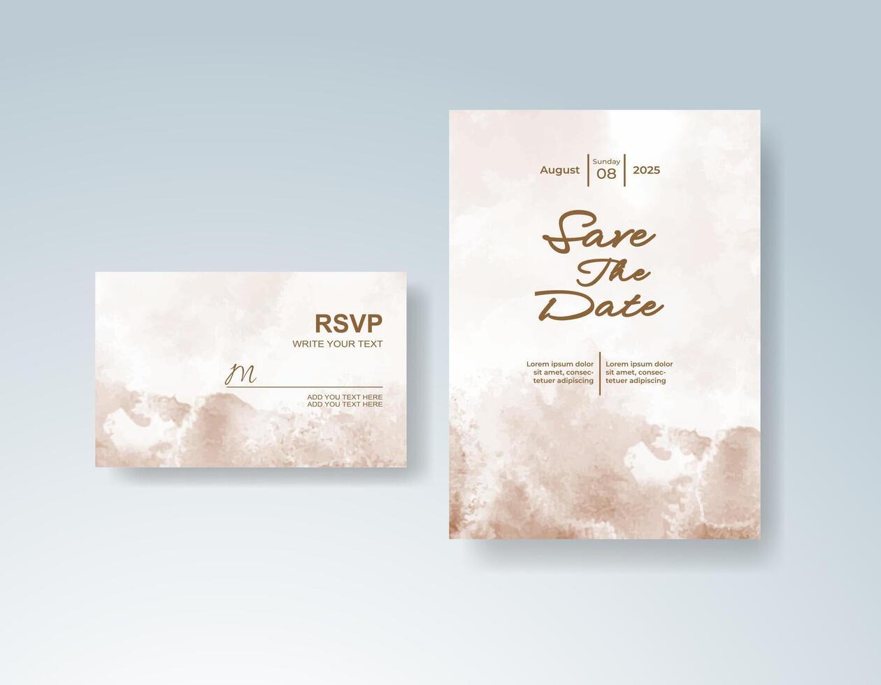 Minimalist RSVP card with dreamy composition vector