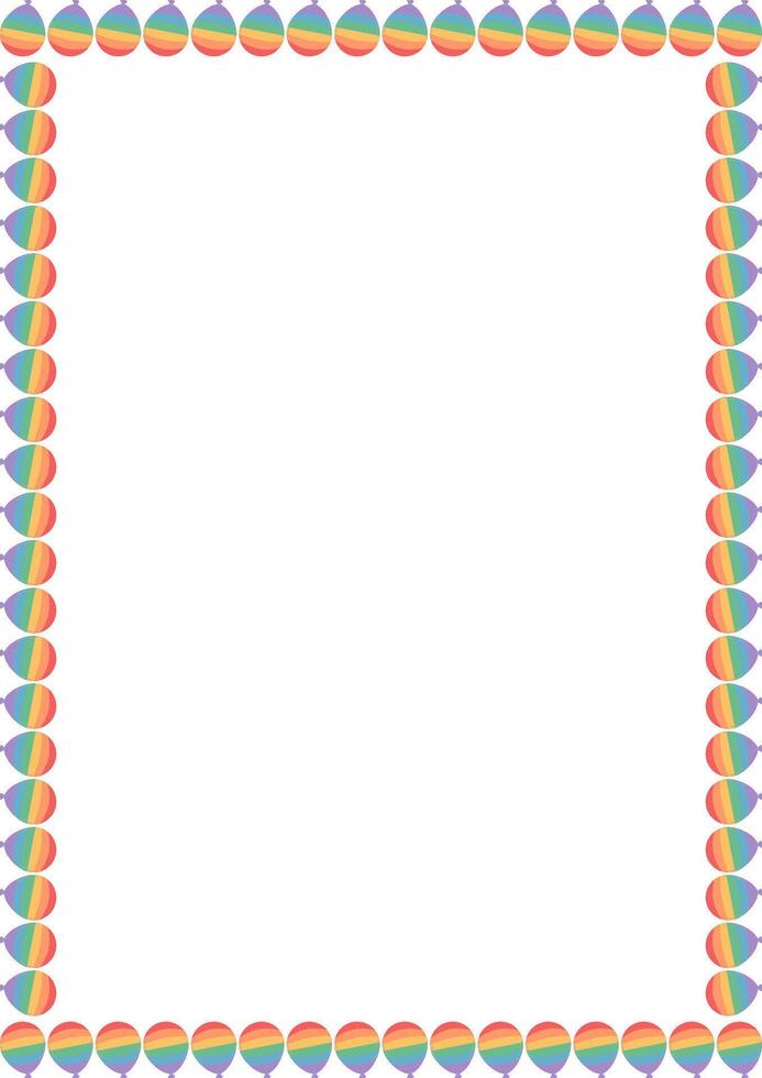 Colorful balloon frame. Pride Month multicolor template for your text vector