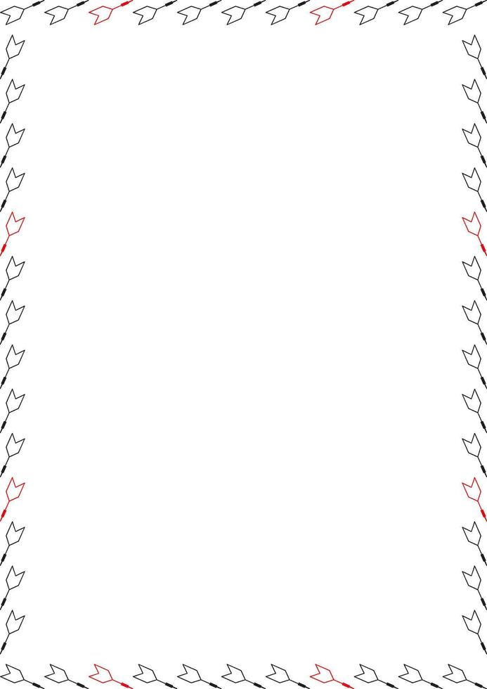 Darts arrow frame. Game competition on white background border with empty space for your text vector