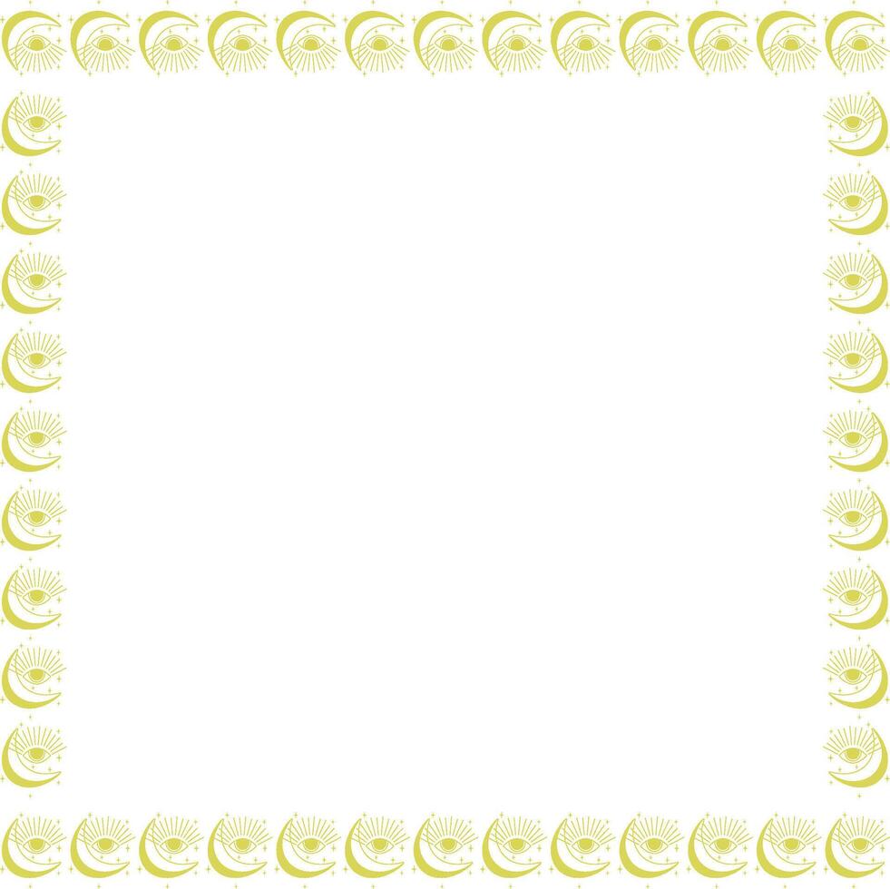 Eye with moon frame. Ramadan template. celestial witchcraft eye on white background vector