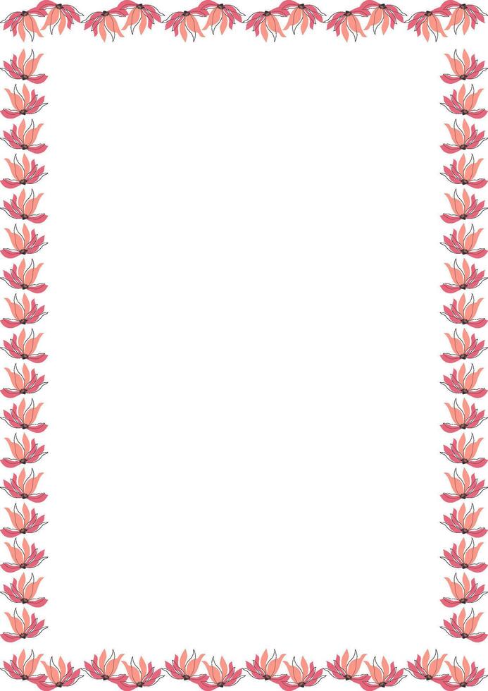 Bright magnolia flower frame. Flourish blossom elements vector