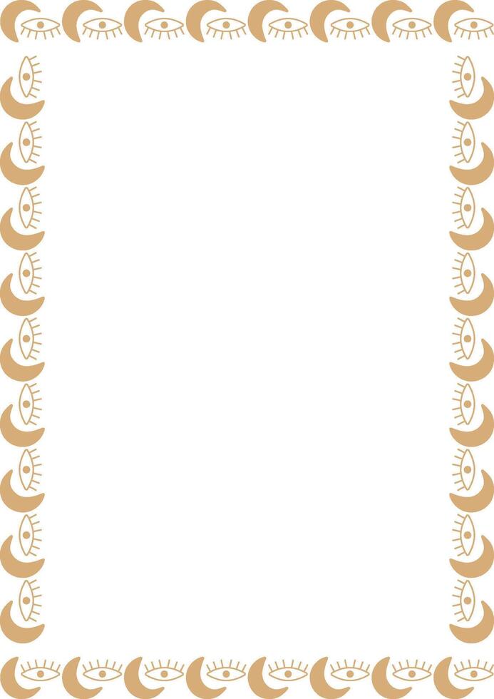 Mystic eye with moon frame. Ramadan template. celestial witchcraft eye on white background vector