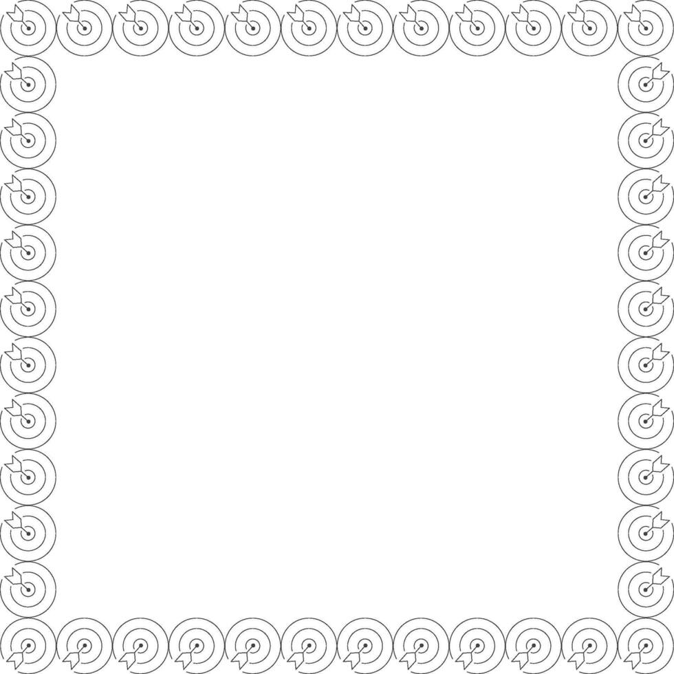 Darts board frame. Game competition on white background border with empty space for your text vector