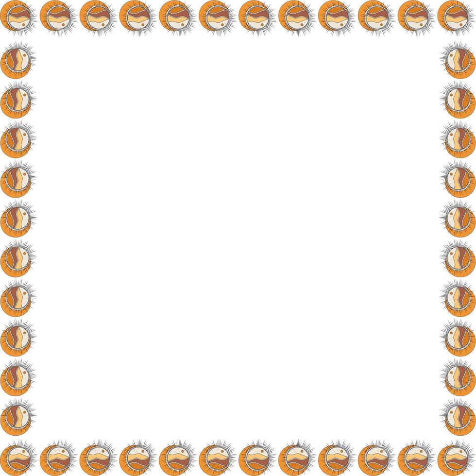 Desert frame. Mystical drawing of moon and valley template. Mubarak empty frame box vector