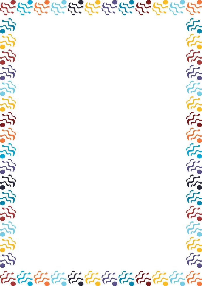 Wavy colorful elements frame. doodle frame for text. Simple baby shower template vector