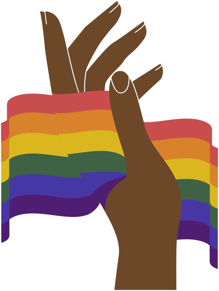 Rainbow hand illustration. LGBT concept icon. Realistic style colorful illustration vector
