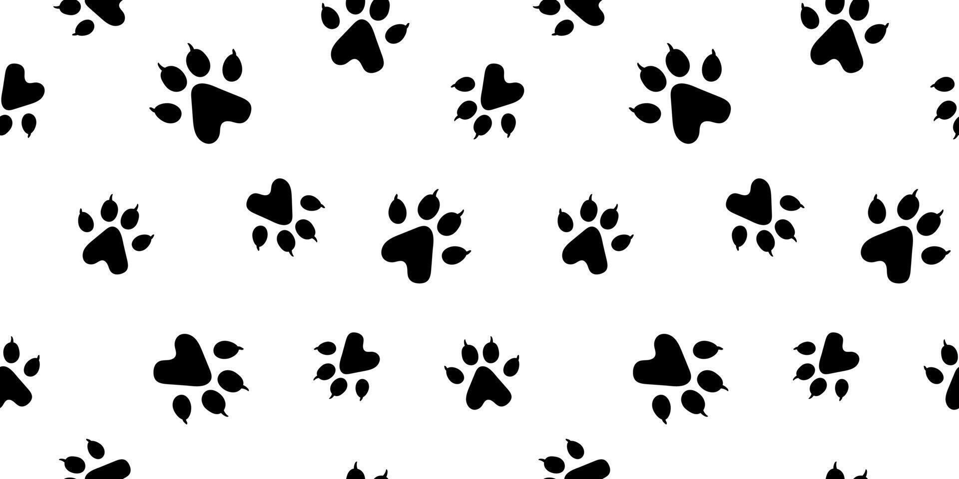 animal footprint seamless pattern. Black silhouette cat and dog paws print. illustration of wolf paws for fabric, wrapping, or backdrop design. vector