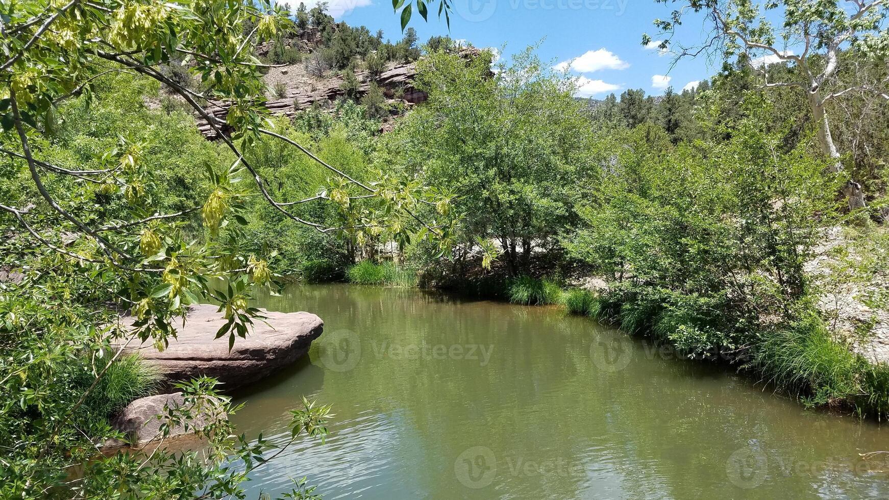 Calm Stream on a Sunny Day, East Verde River near Payson, Arizona photo