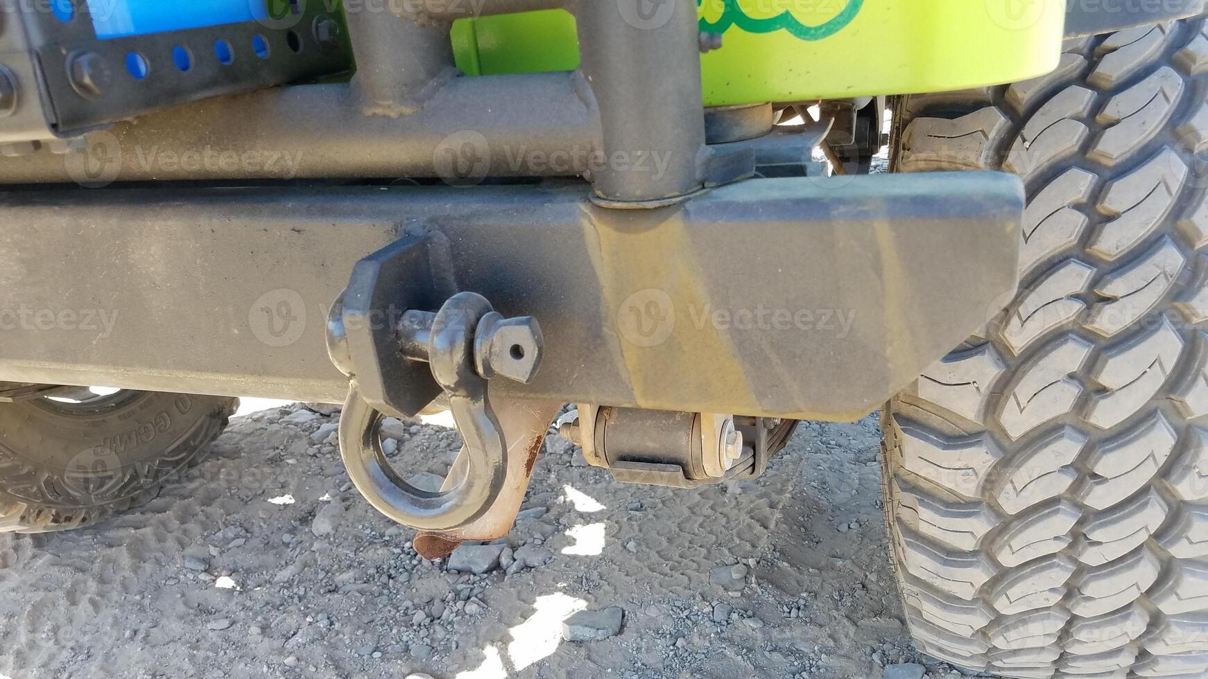 Metal D Ring on a 4x4 Vehicle Aftermarket Bumper for Towing and Recovery photo