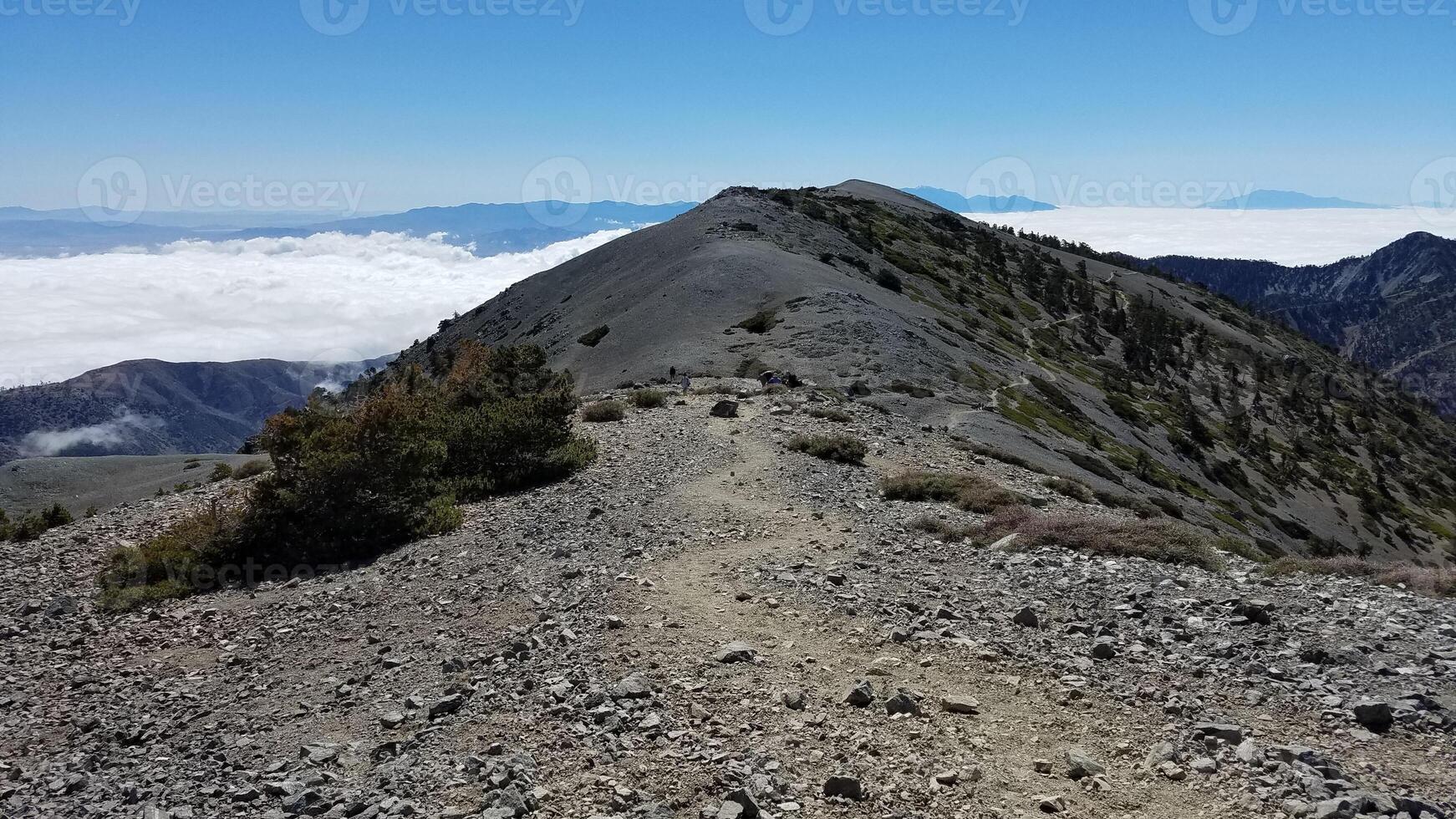 Hiking Trail to the Top of Mt. Baldy in the San Gabriel Mountains, California photo