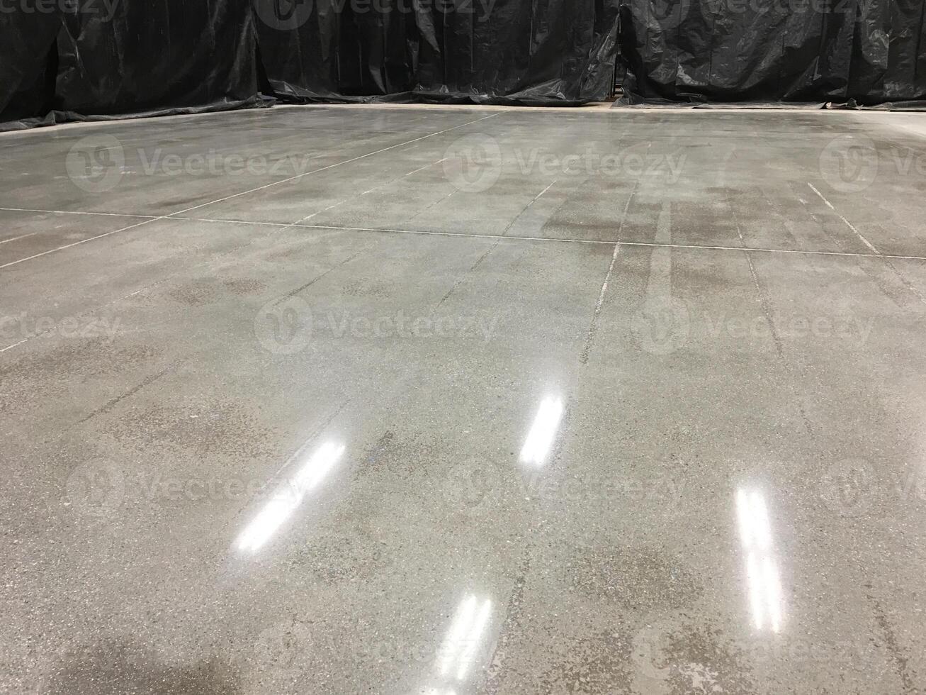 Section of Polished Concrete Floor During Overnight Store Remodel photo