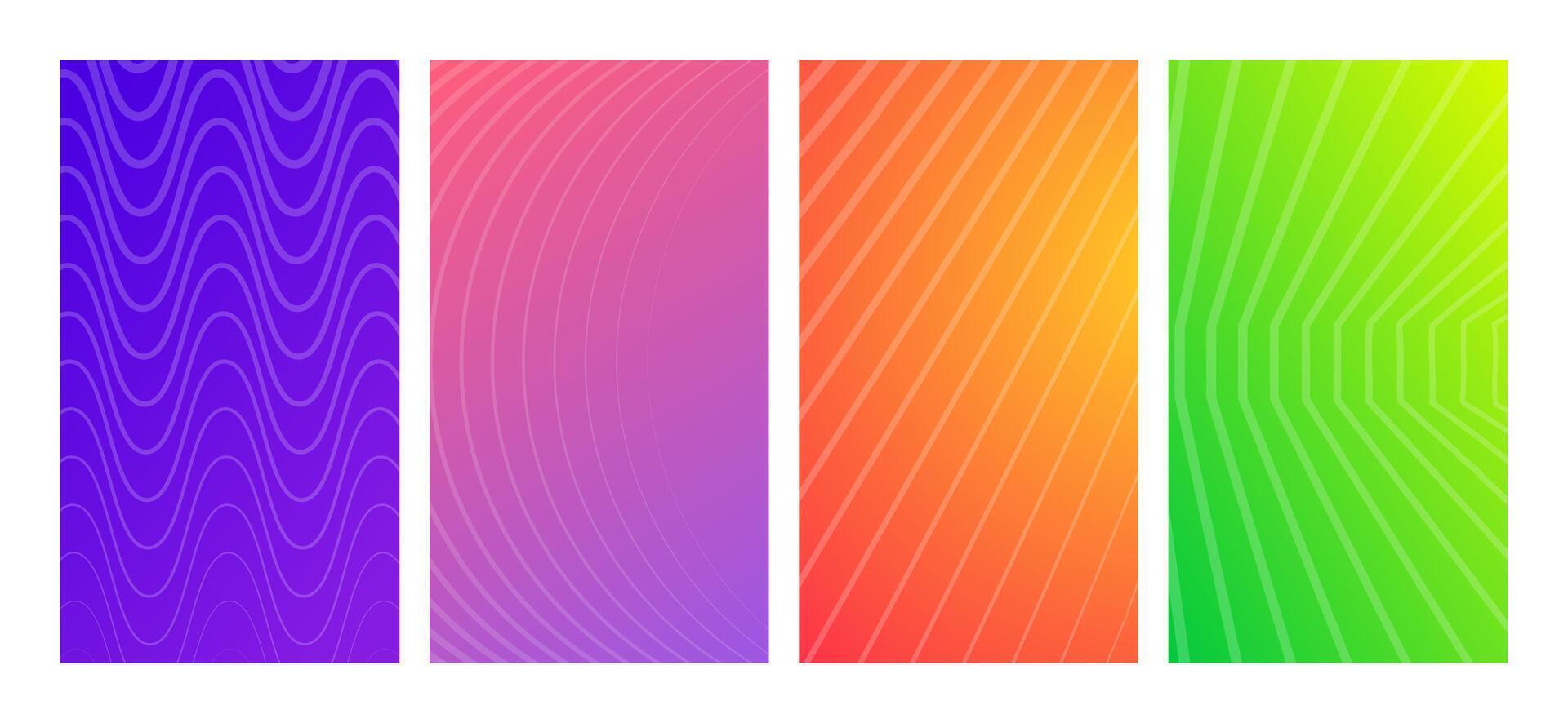 Set of gradient with lines. Header banner. Bright geometric abstract presentation backdrops. illustration vector
