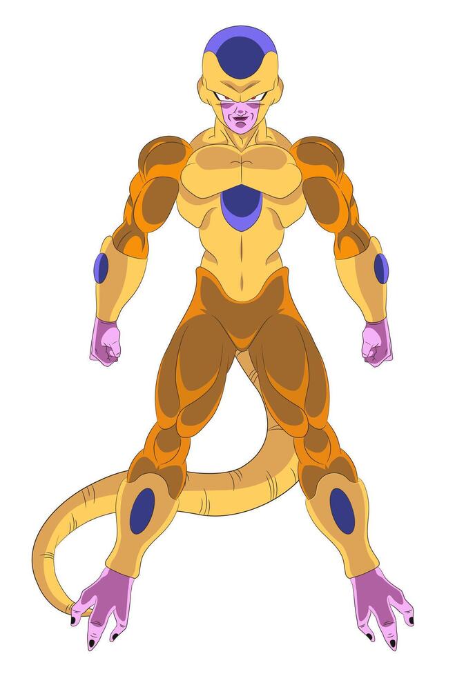 Golden Frieza Full Body Illustration vector