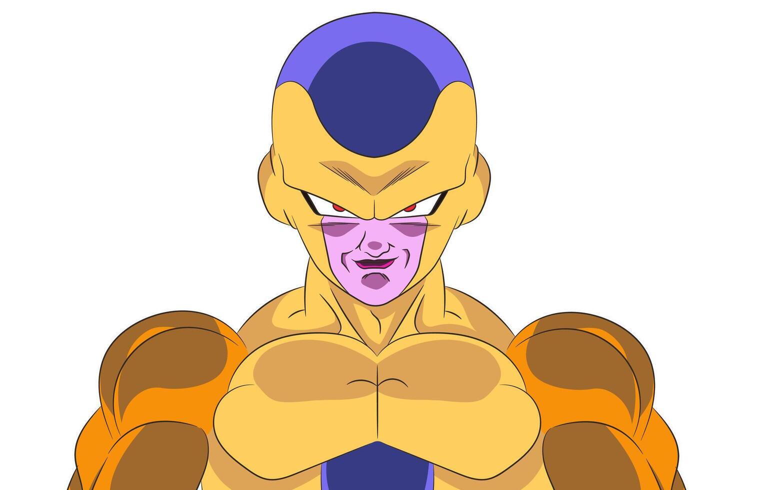 Golden Frieza Horizontal Portrait Anime Art vector