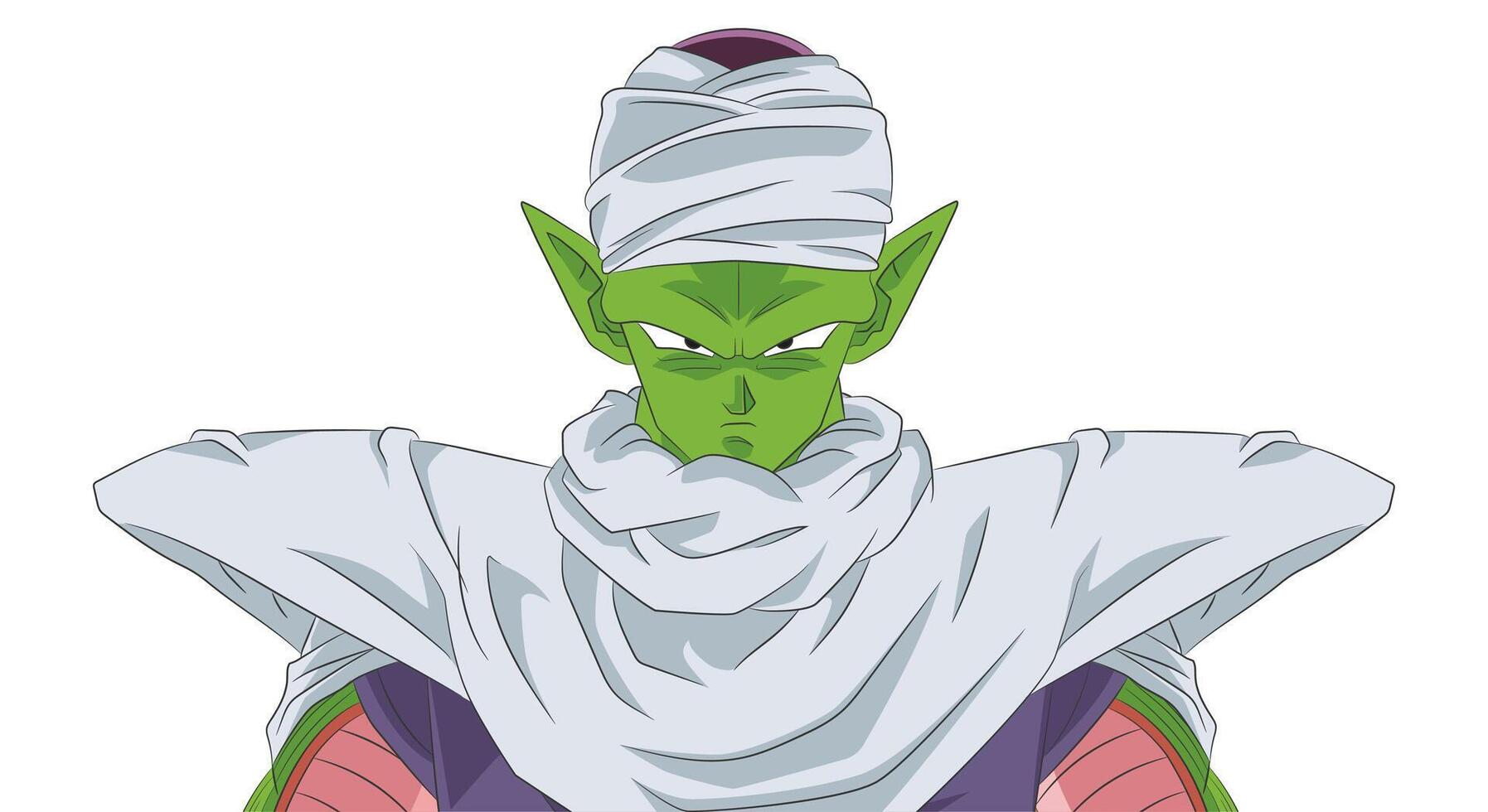 Portrait of the character Piccolo with cape Dragon Ball vector