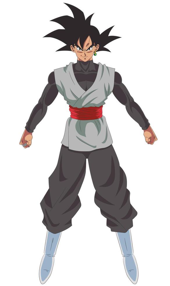 Full body illustration of Goku Black vector