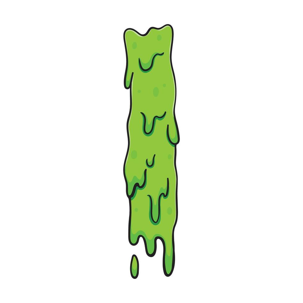 Slime Green Letter I Gooey Dripping Cartoon Font vector