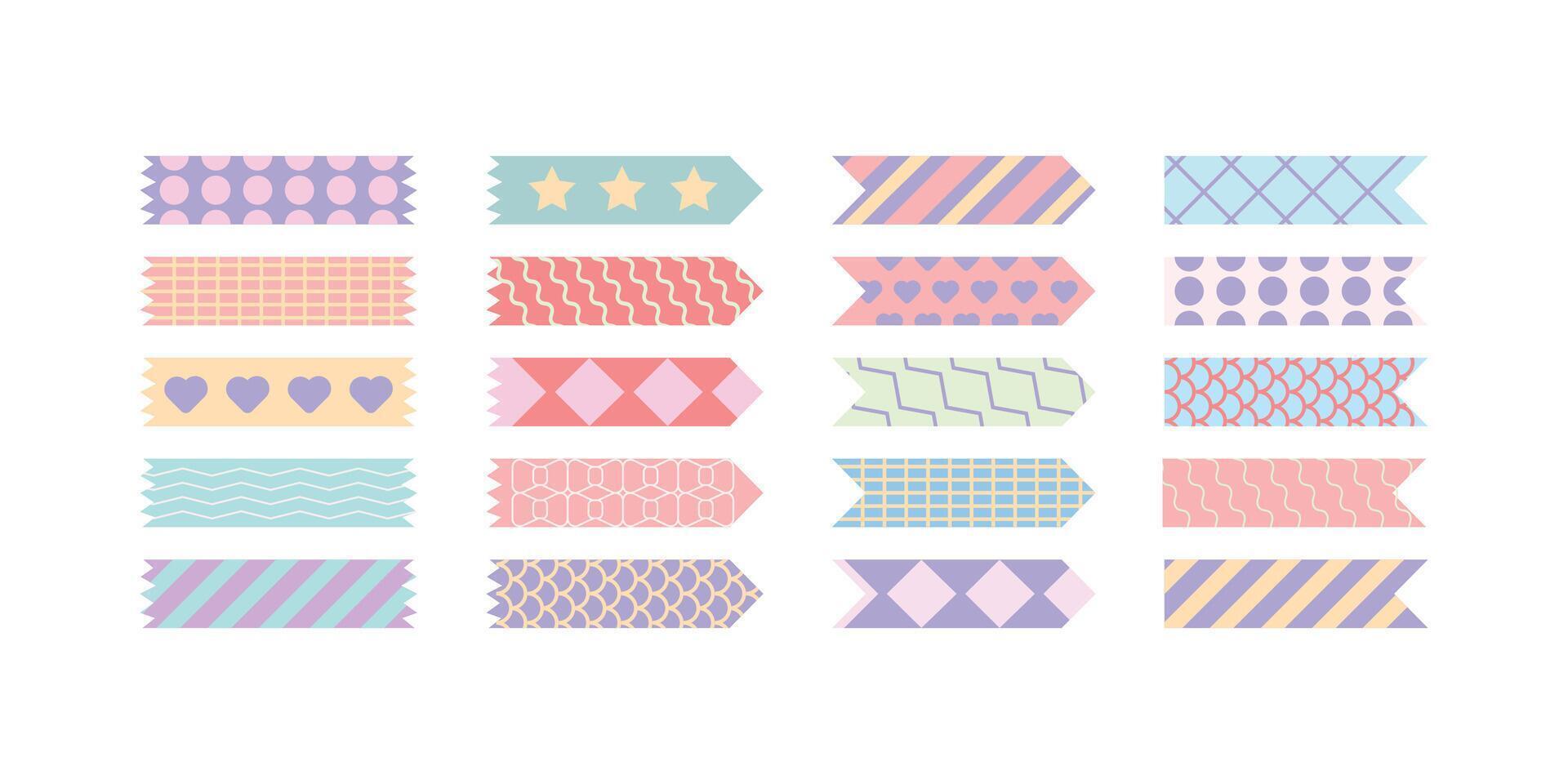 Set Of Isolated Washi Tape vector
