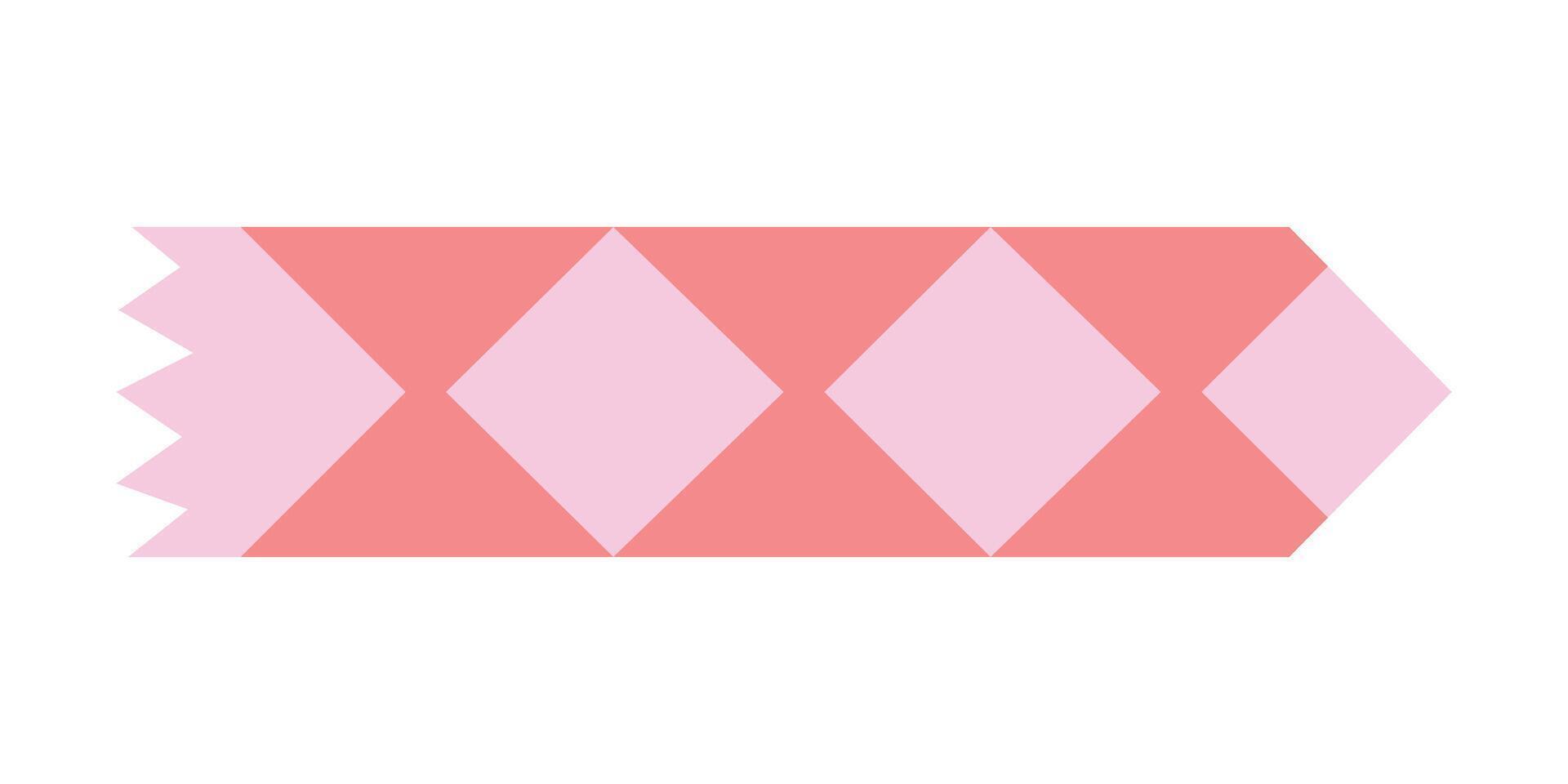 Pink pastel washi tape with checkered pattern vector