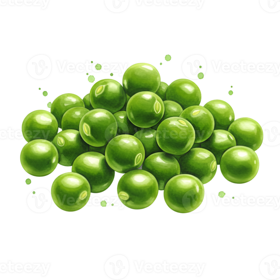 A heap of fresh peas stacked together on a plain surface with a simple and clean presentation style on transparent background png