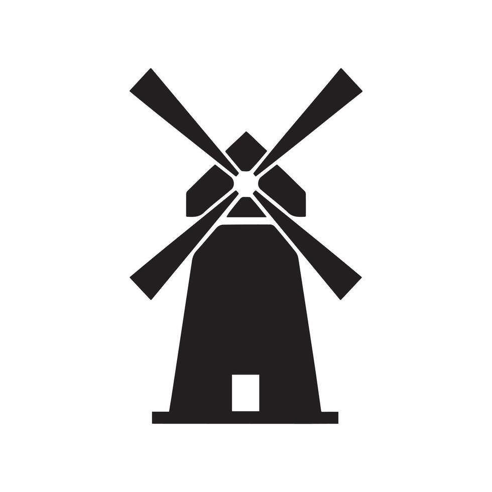 Windmill Icon for Sustainable Energy and Green Projects vector