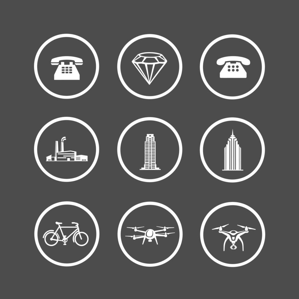 Office and Industrial Icon Sets for Web, Apps, Presentations vector