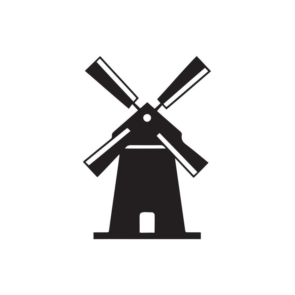 Old Windmill Icon for Environmental and Renewable Energy Themes vector