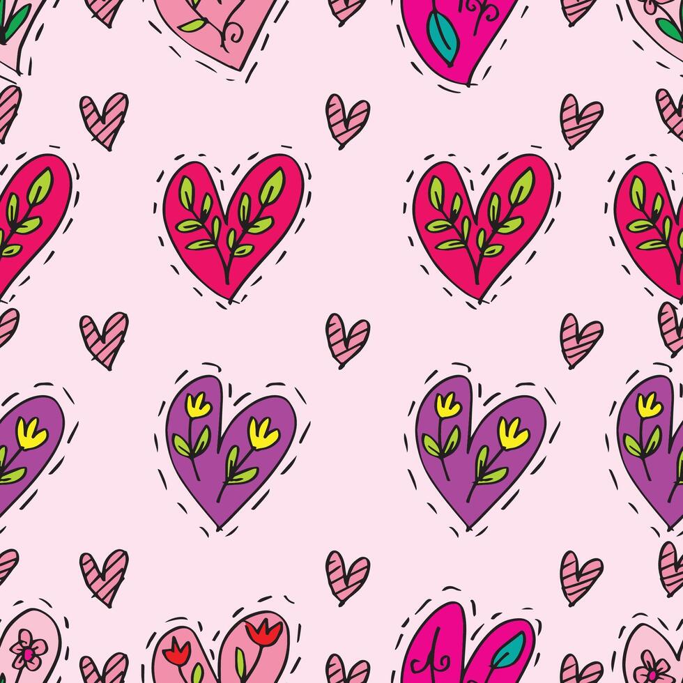 Seamless pattern with hearts. vector