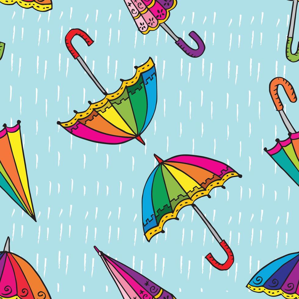 Seamless pattern with colorful umbrellas. vector
