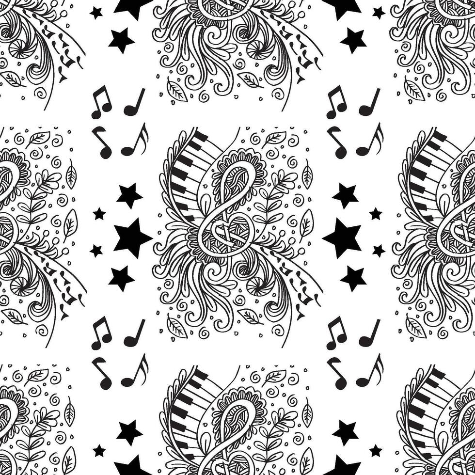 Seamless pattern with musical notes. vector