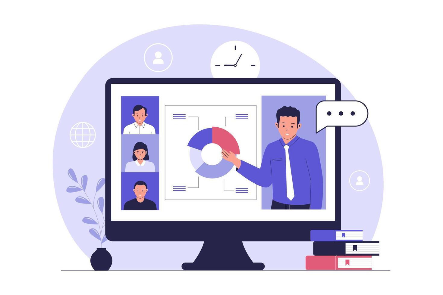Online Business Presentation via Conference vector